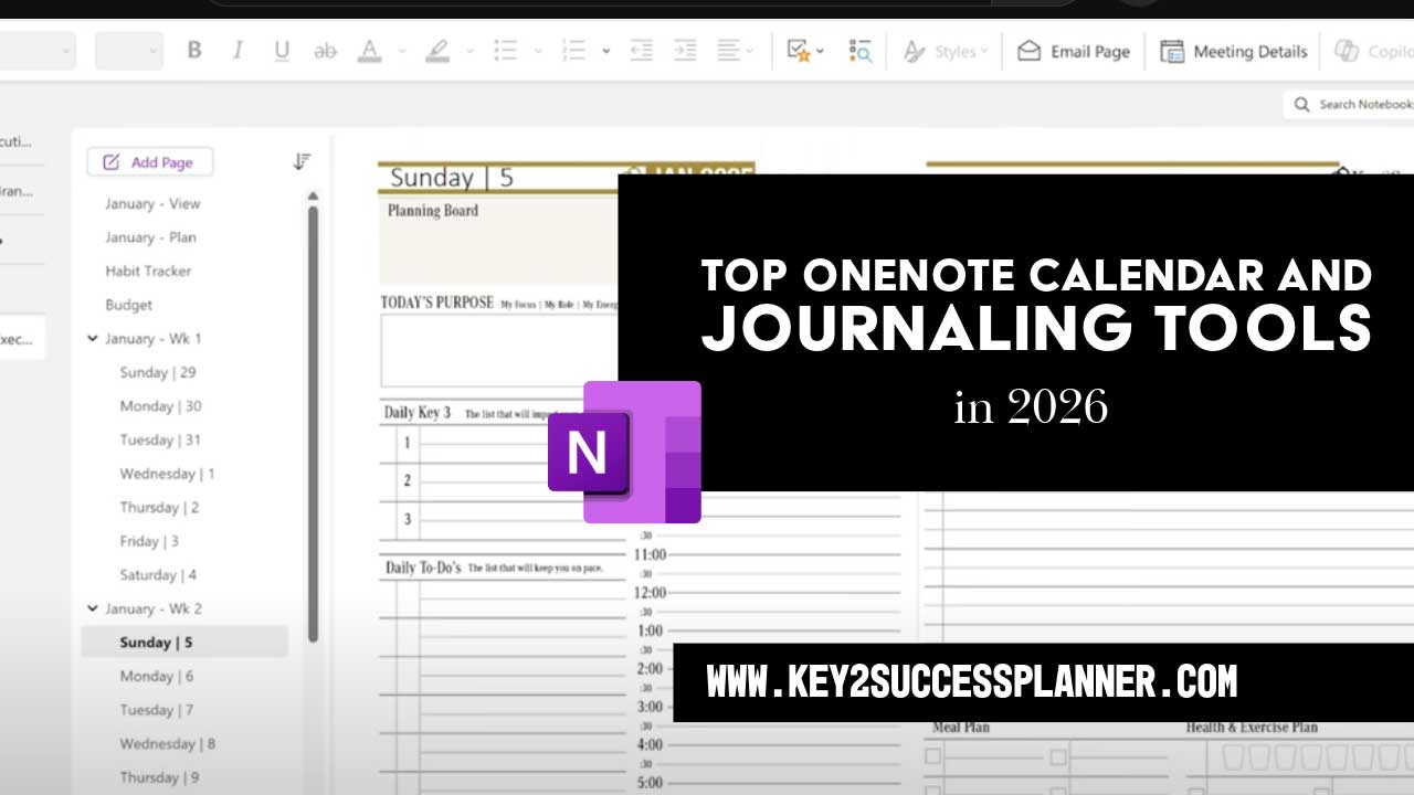 top onenote calendar and journaling tools