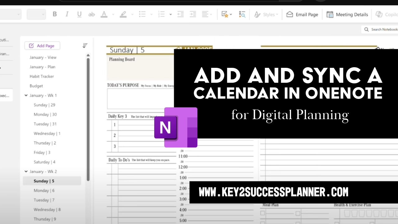 add and sync a planner in onenote