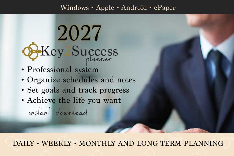 Key2Success 2027 digital planner daily pages