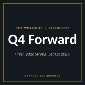 Q4 Forward free planning worksheet cover: Finish 2026 Strong. Set Up 2027.
