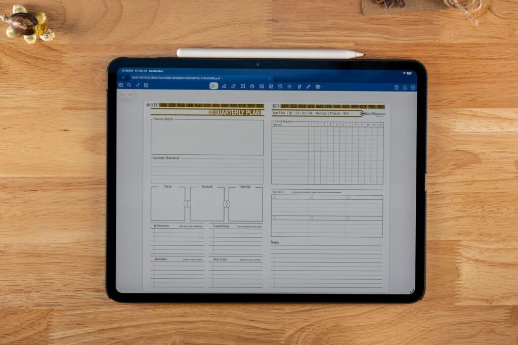 Quarterly Plan in GoodNotes on iPad