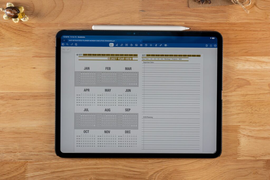 Year View in GoodNotes on iPad