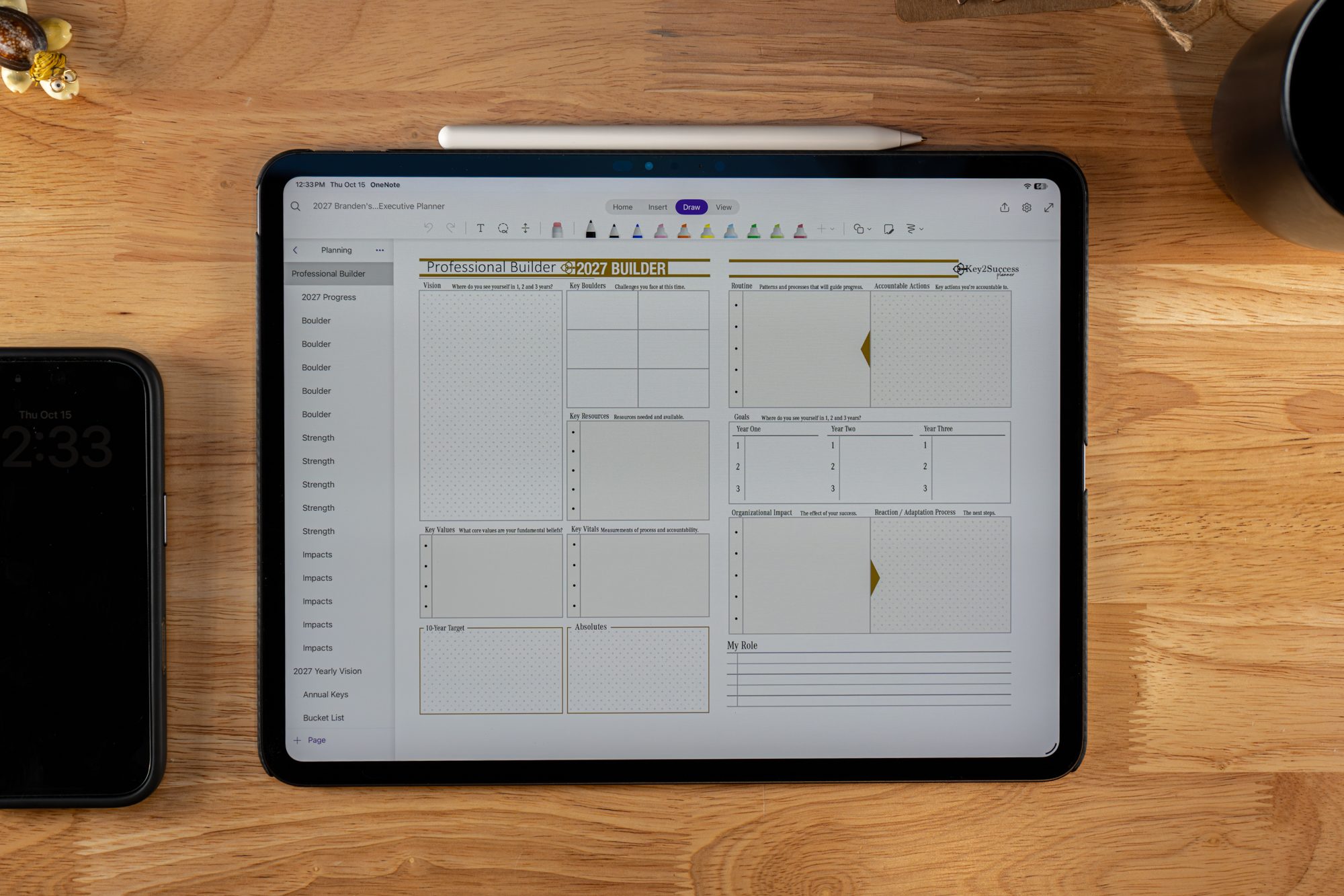 Business Operating System 20 Key2Success 2027 OneNote planner