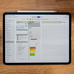 2027 Key2Success Digital Planner Daily Page in landscape view in OneNote on iPad with handwriting