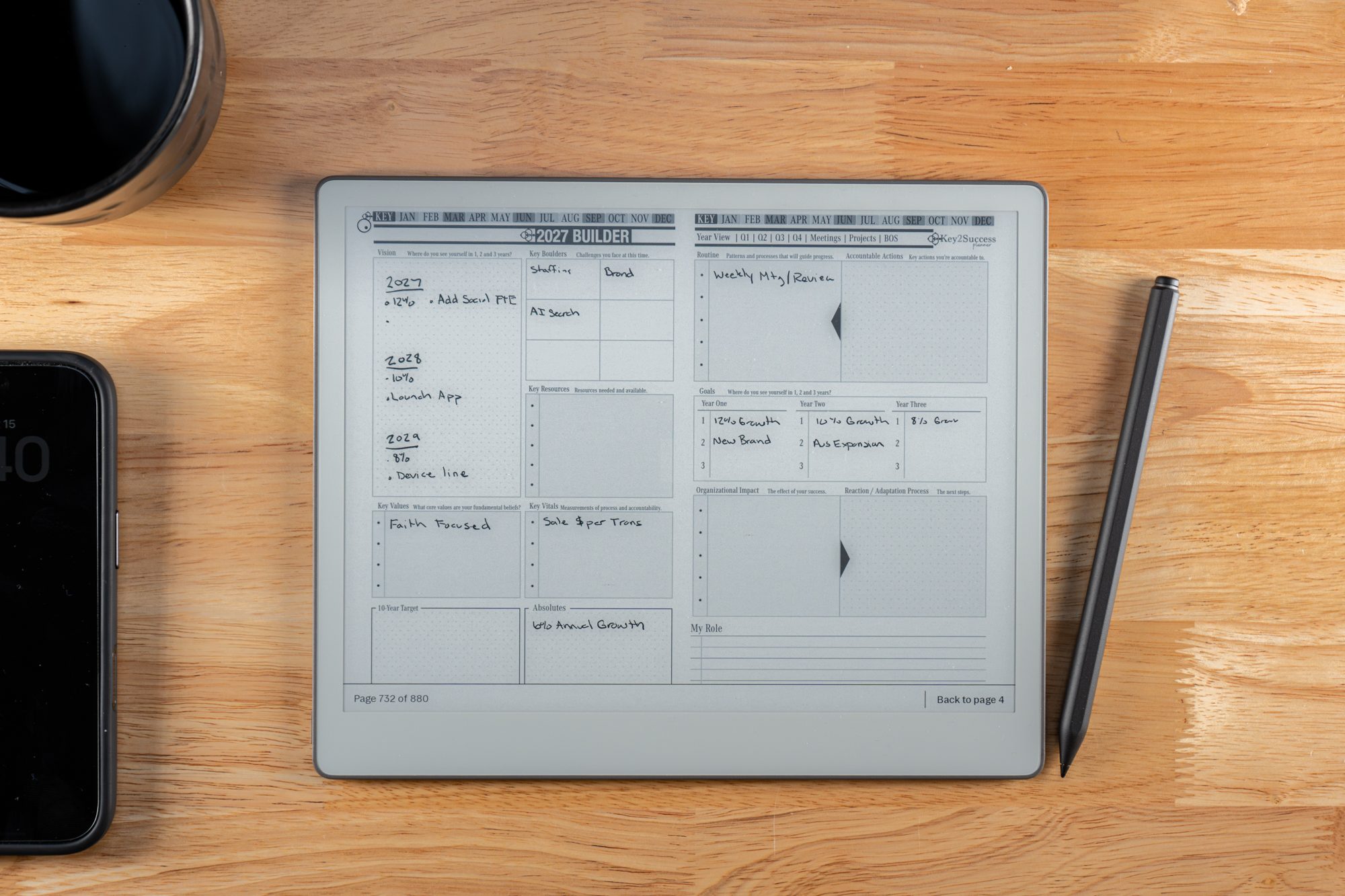 Business Operating System 21 Key2Success 2027 reMarkable planner