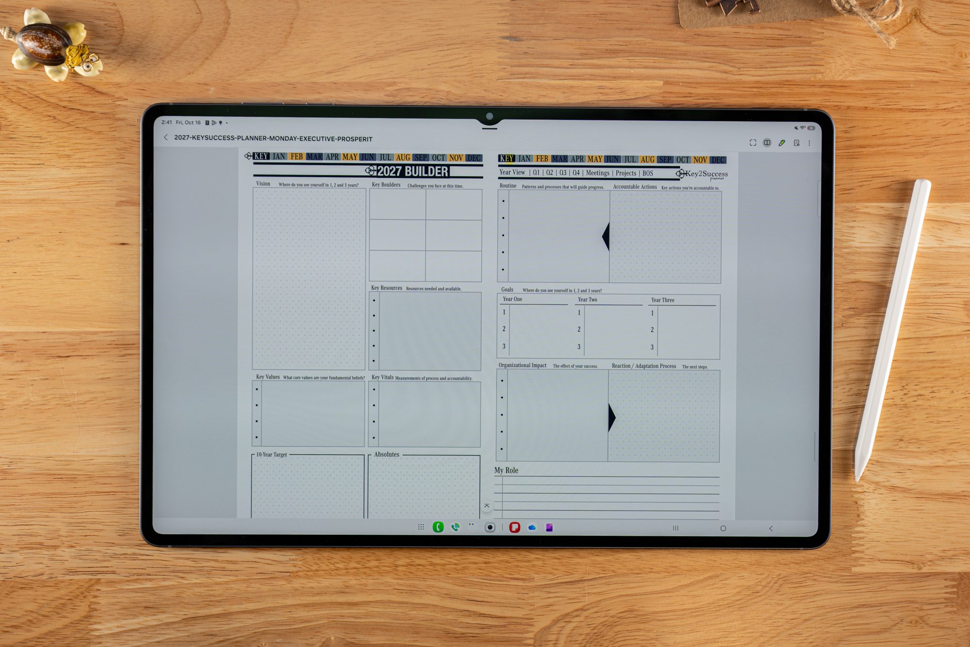 Business Operating System 22 Key2Success 2027 Samsung Notes planner