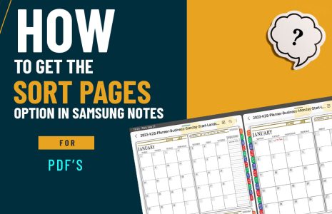 sort pages option pdf samsung notes